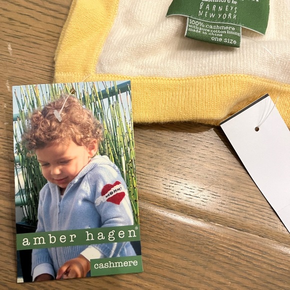 COPY - NWT Barneys New York Amber Hagen 100% Cashmere Baby Blanket Lion - Picture 5 of 6